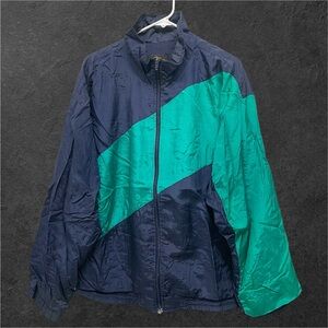 Vintage 90s 1721 Sportclub Color Block Multicolor Windbreaker Jacket // L